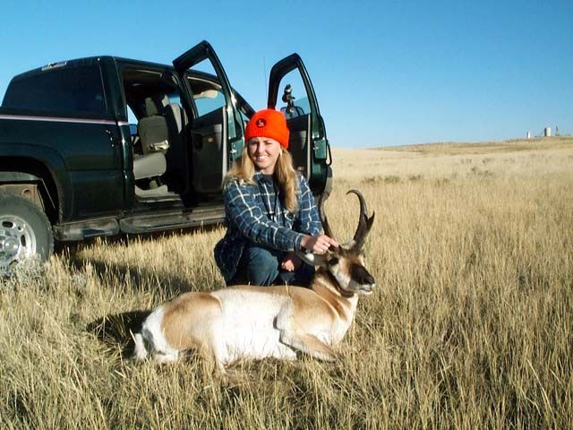 My wifes 2003 Pronghorn
My wife shot this just a few minutes into opening day, again not as big as prior years but extremely fun. She used her .243 again as usual
