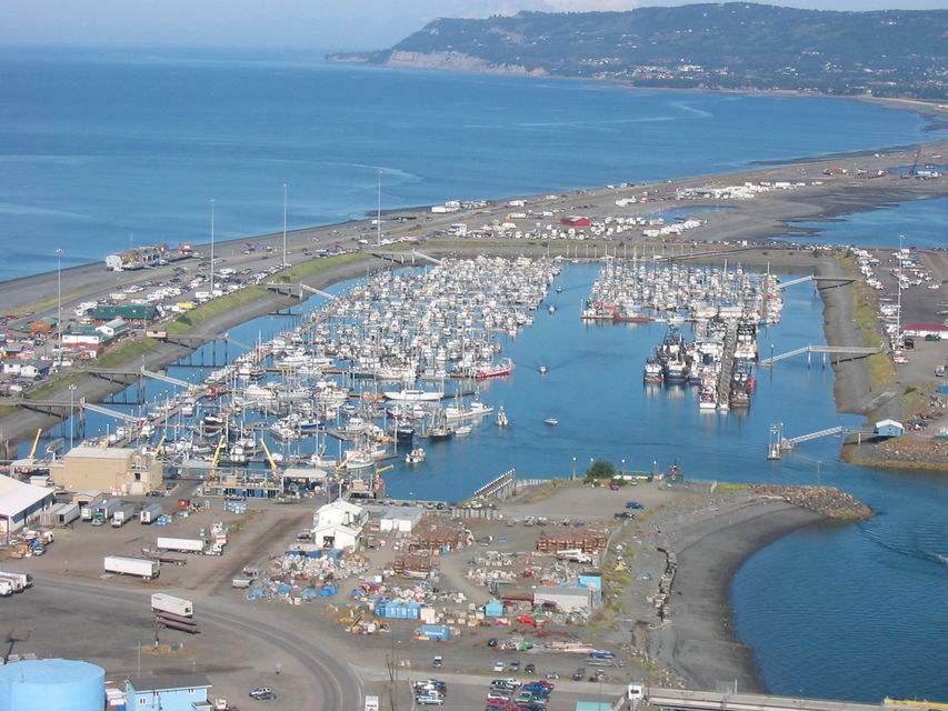 Click to view full size image
 ============== 
Homer Spit, Alaska
View of the spit at Homer from the air.
