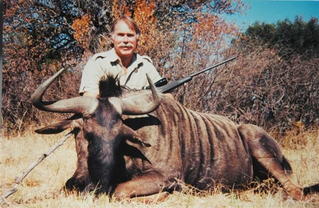 Blue Wildebeest 
Limpopo region of South Africa
Remington 700, 7mm rem mag
140 gr Nosler BT handload
